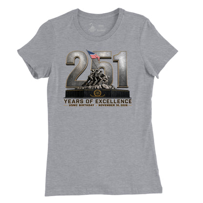 251 Years of Excellence USMC Birthday Womens T-Shirt