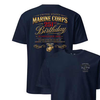 251st USMC Birthday Honor Courage Commitment T-Shirt