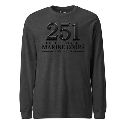 251st USMC Birthday Blackout Long Sleeve T-Shirt