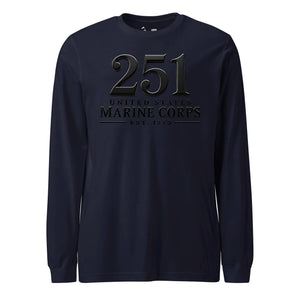 251st USMC Birthday Blackout Long Sleeve T-Shirt