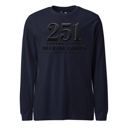 251st USMC Birthday Blackout Long Sleeve T-Shirt