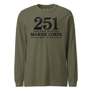 251st USMC Birthday Blackout Long Sleeve T-Shirt