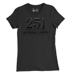 251st USMC Birthday Blackout Womens T-Shirt