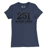 251st USMC Birthday Blackout Womens T-Shirt - NAVY