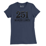 251st USMC Birthday Blackout Womens T-Shirt
