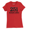 251st USMC Birthday Blackout Womens T-Shirt - RED