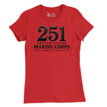 251st USMC Birthday Blackout Womens T-Shirt