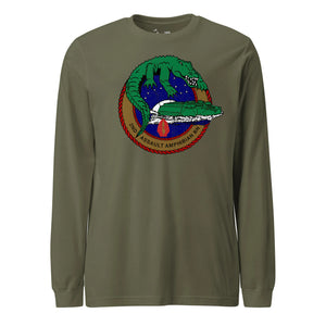 2nd Assault Amphibian Battalion Long Sleeve T-Shirt in OD Green - USMC unit tee