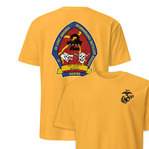 2nd Light Armored Reconnaissance Battalion Back Print T-Shirt in Gold - USMC unit tee
