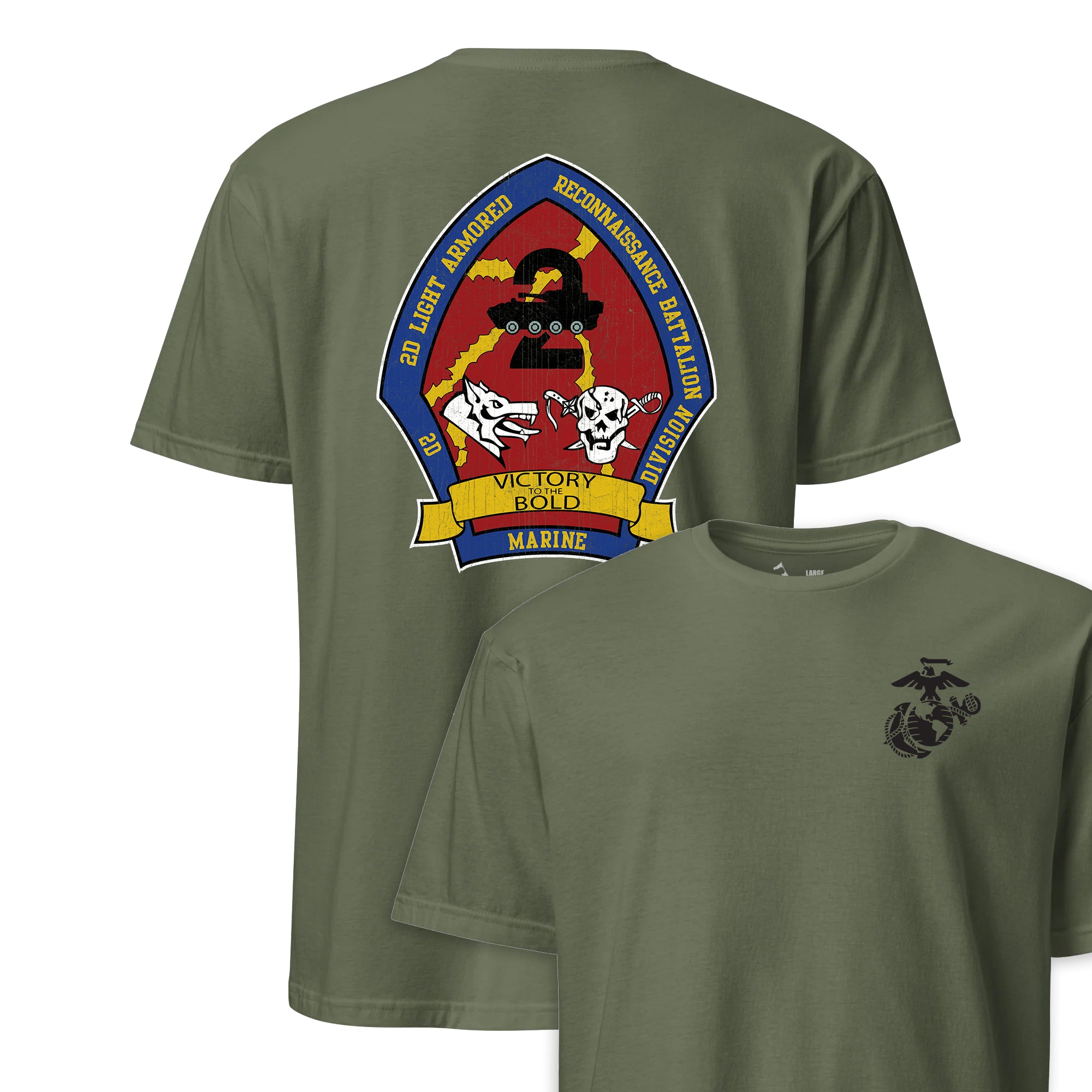 ★まもなく終了★ ラルフローレン R2 MILITARY SHIRT 記念復刻版 2nd Light Armored Reconnaissance Battalion Back Print T-Shirt