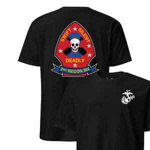 2nd Recon Battalion Back Print T-Shirt in Black - USMC unit tee