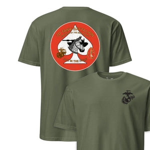 2nd Tank Battalion Back Print T-Shirt in OD Green - USMC unit tee