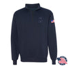 Leatherneck For Life Eagle, Globe, and Anchor Subdued Quarter Zip Sweatshirt - NAVY