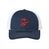 Eagle Globe And Anchor Structured Trucker- Red Logo - NAVY/WHITE