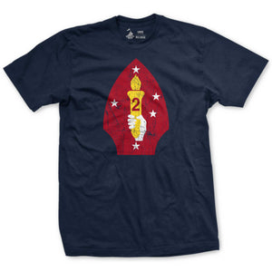 2nd Division Vintage T-Shirt in Navy - USMC 2nd Division tee