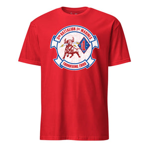 3rd Battalion 1st Marines T-Shirt in Red - USMC unit tee