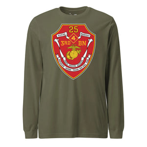 3rd Battalion 25th Marines Long Sleeve T-Shirt in OD Green - USMC unit apparel