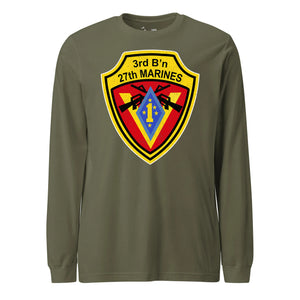3rd Battalion 27th Marines Long Sleeve T-Shirt in OD Green - USMC unit apparel