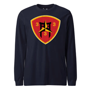 3rd Battalion 3rd Marines Long Sleeve T-Shirt in Navy - USMC unit apparel