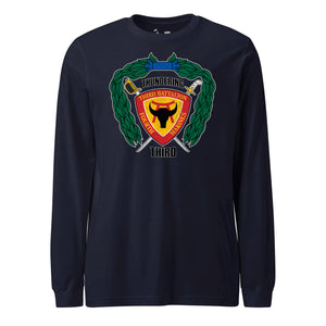 3rd Battalion 4th Marines Long Sleeve T-Shirt in Navy - USMC unit apparel