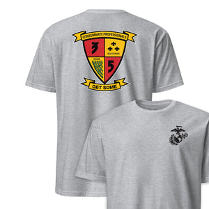 3rd Battalion 5th Marines Consummate Professionals Back Print T-Shirt in Grey - USMC unit tee