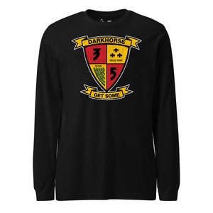 3rd Battalion 5th Marines Darkhorse Long Sleeve T-Shirt in Black - USMC unit apparel