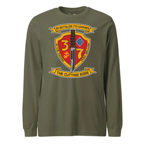 3rd Battalion 7th Marines Long Sleeve T-Shirt in OD Green - USMC unit apparel