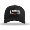 Earned Never Given Structured USMC Hat with 3D embroidery - BLACK