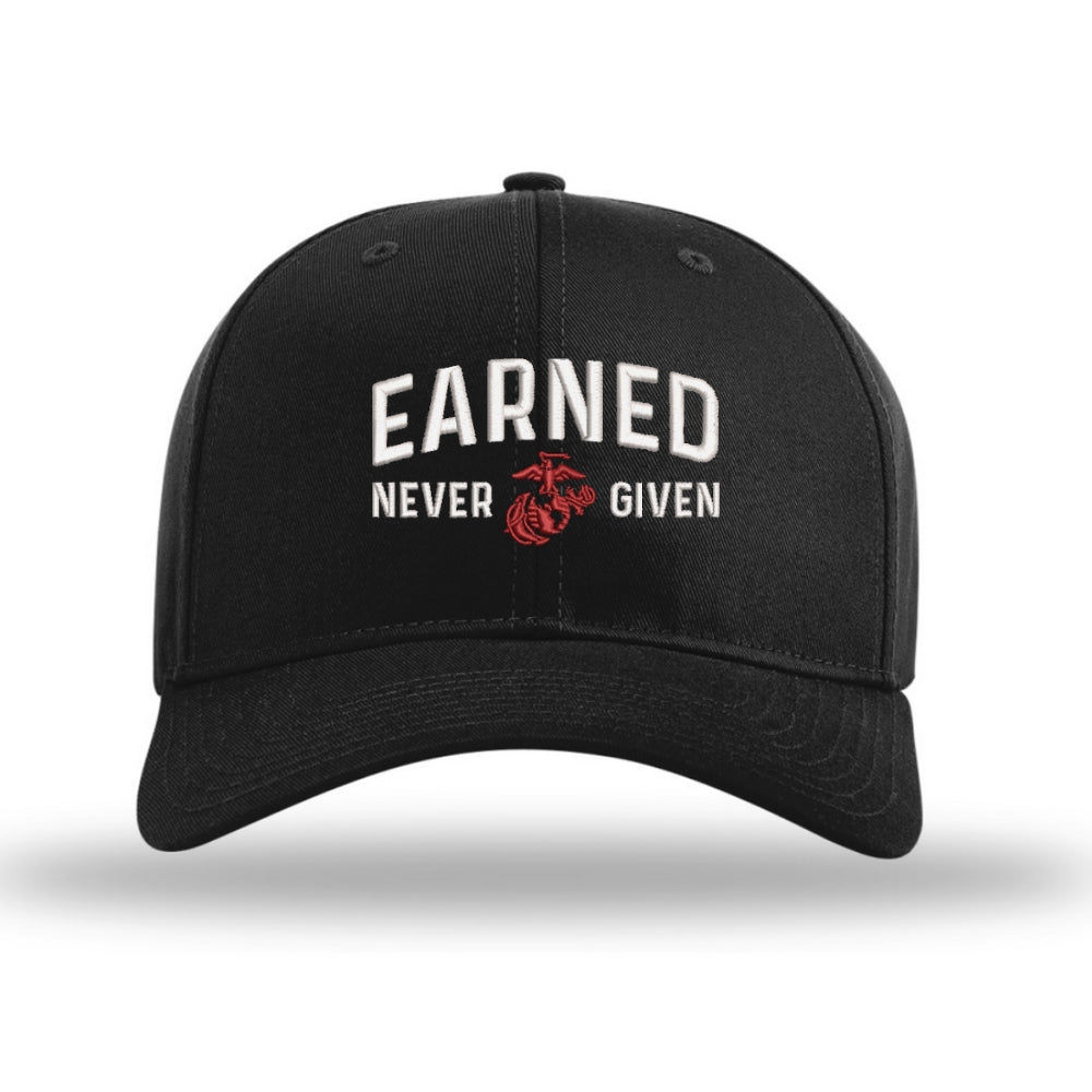 Earned Never Given Structured USMC Hat with 3D embroidery