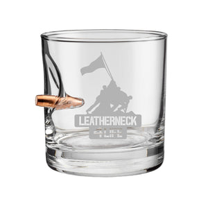.308 Bullet Leatherneck for Life Rocks Glass