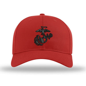 3D Eagle Globe & Anchor Structured USMC Hat - BLACK Logo