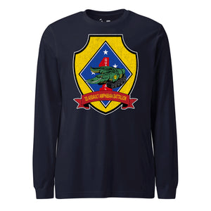 3rd Assault Amphibian Battalion Long Sleeve T-Shirt in Navy - USMC unit apparel