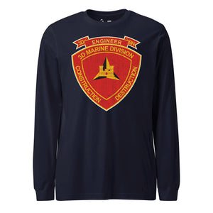 3rd Combat Engineer Battalion Long Sleeve T-Shirt in Navy - USMC unit apparel