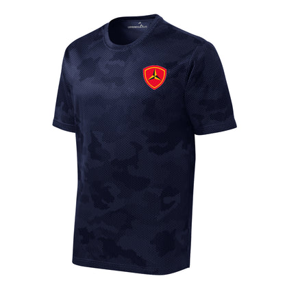 Camohex 3rd Marine Division Performance T-Shirt in Navy - USMC unit tee