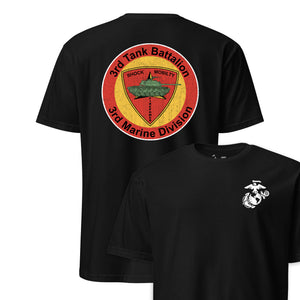 3rd Tank Battalion Back Print T-Shirt in Black - USMC unit tee