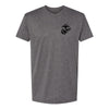 Eagle Globe and Anchor Left Chest Performance T-Shirt - H GREY