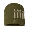 Eagle Globe & Anchor Patriotic Cuffed Watch cap - OLIVE KHAKI STARS