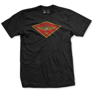 3rd Airwing T-Shirt in Black - USMC 3rd Marine Aircraft Wing tee