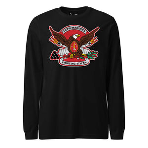 4th Battalion 10th Marines Long Sleeve T-Shirt in Black - USMC unit apparel