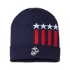 Eagle Globe & Anchor Patriotic Cuffed Watch cap - NAVY RED WHITE STARS