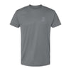 Grey Left Chest Eagle, Globe, and Anchor Established Performance T-Shirt- Grey Logo - CHARCOAL