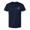 Navy Left Chest Eagle, Globe, and Anchor Established Performance T-Shirt- Grey Logo - NAVY
