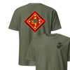 4th Assault Amphibian Battalion Back Print T-Shirt - OD GREEN