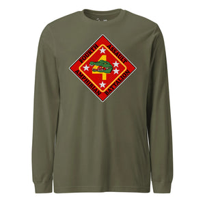 4th Assault Amphibian Battalion Long Sleeve T-Shirt in OD Green - USMC unit apparel