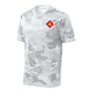 Camohex 4th Marine Division Performance T-Shirt in White - USMC unit tee