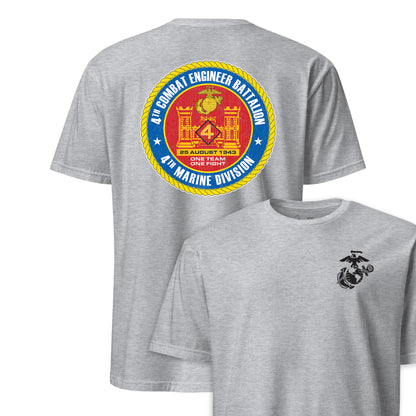4th Combat Engineer Battalion Back Print T-Shirt