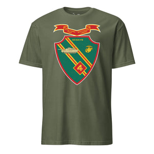 4th Tank Battalion T-Shirt in OD Green - USMC unit tee