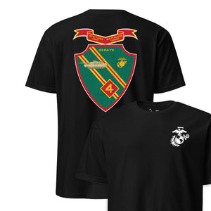 4th Tank Battalion Back Print T-Shirt in Black - USMC unit tee
