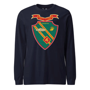 4th Tank Battalion Long Sleeve T-Shirt in Navy - USMC unit apparel