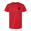 Eagle Globe and Anchor Left Chest Performance T-Shirt - RED